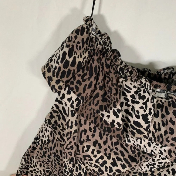 MODA International Mini Dress Women's Medium Brown Cheetah Print Strapless - Picture 4 of 7